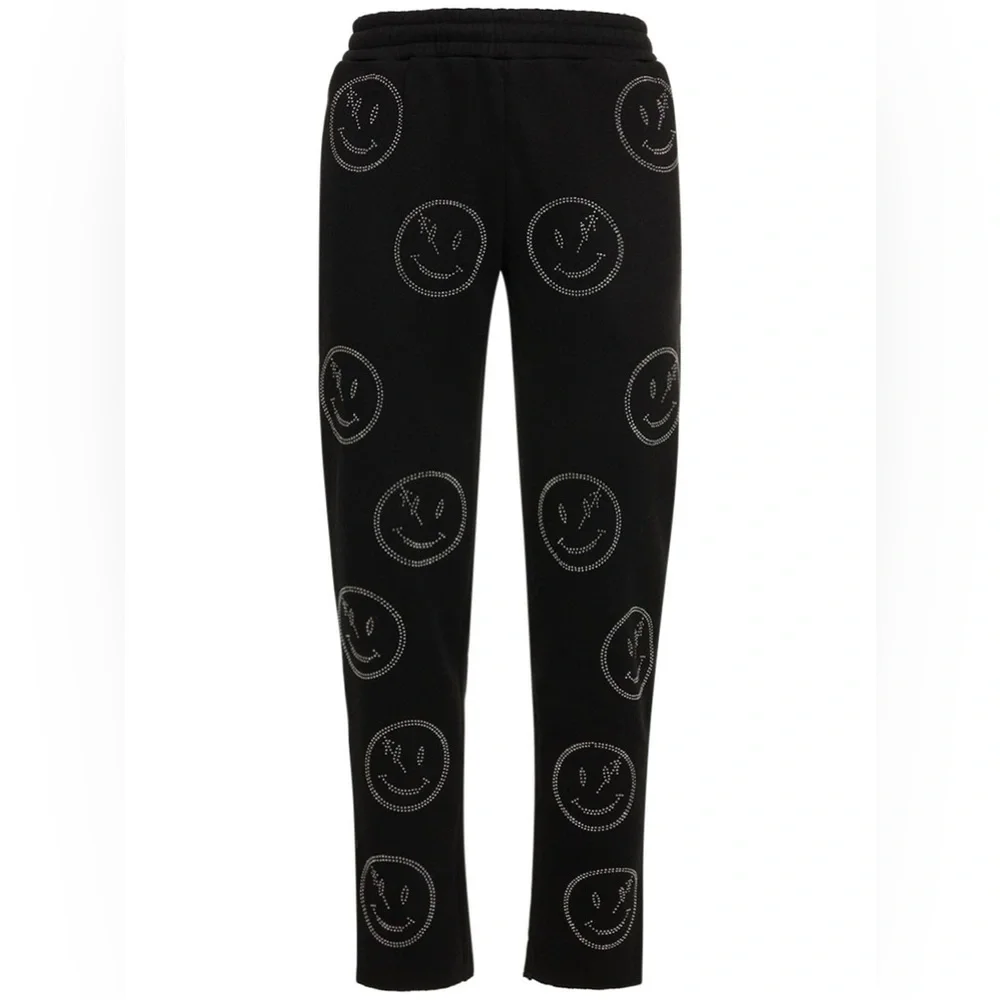 RetroVert All Over Rhinestone Smiley Sweatpants - Picture 1 of 5